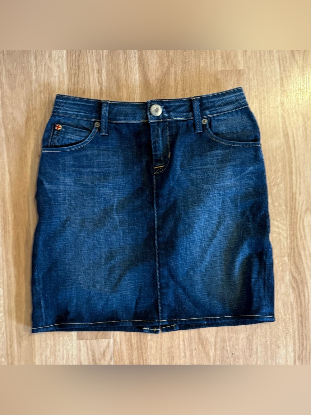 Hudson Jeans Dark Blue Denim Knee Length Pencil Skirt - Size 27